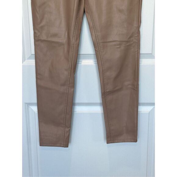 Kenzie Faux Leather Tan Pants Size 6 - Picture 3 of 6